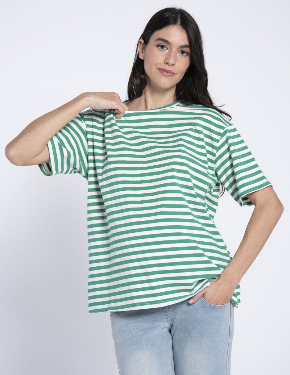 Playera maternidad manga corta cuello redondo 2