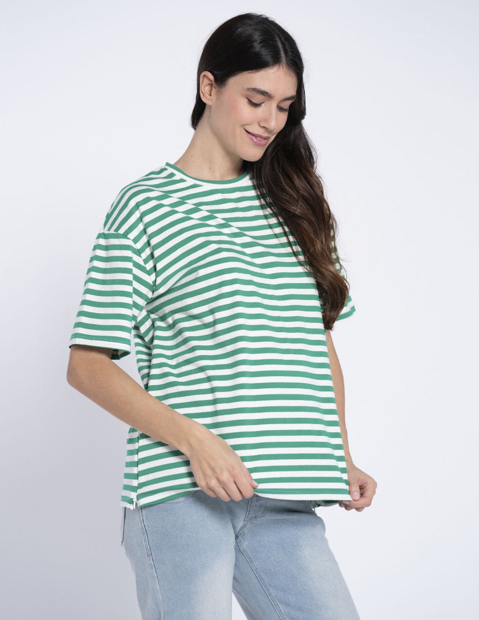 Playera maternidad manga corta cuello redondo 3