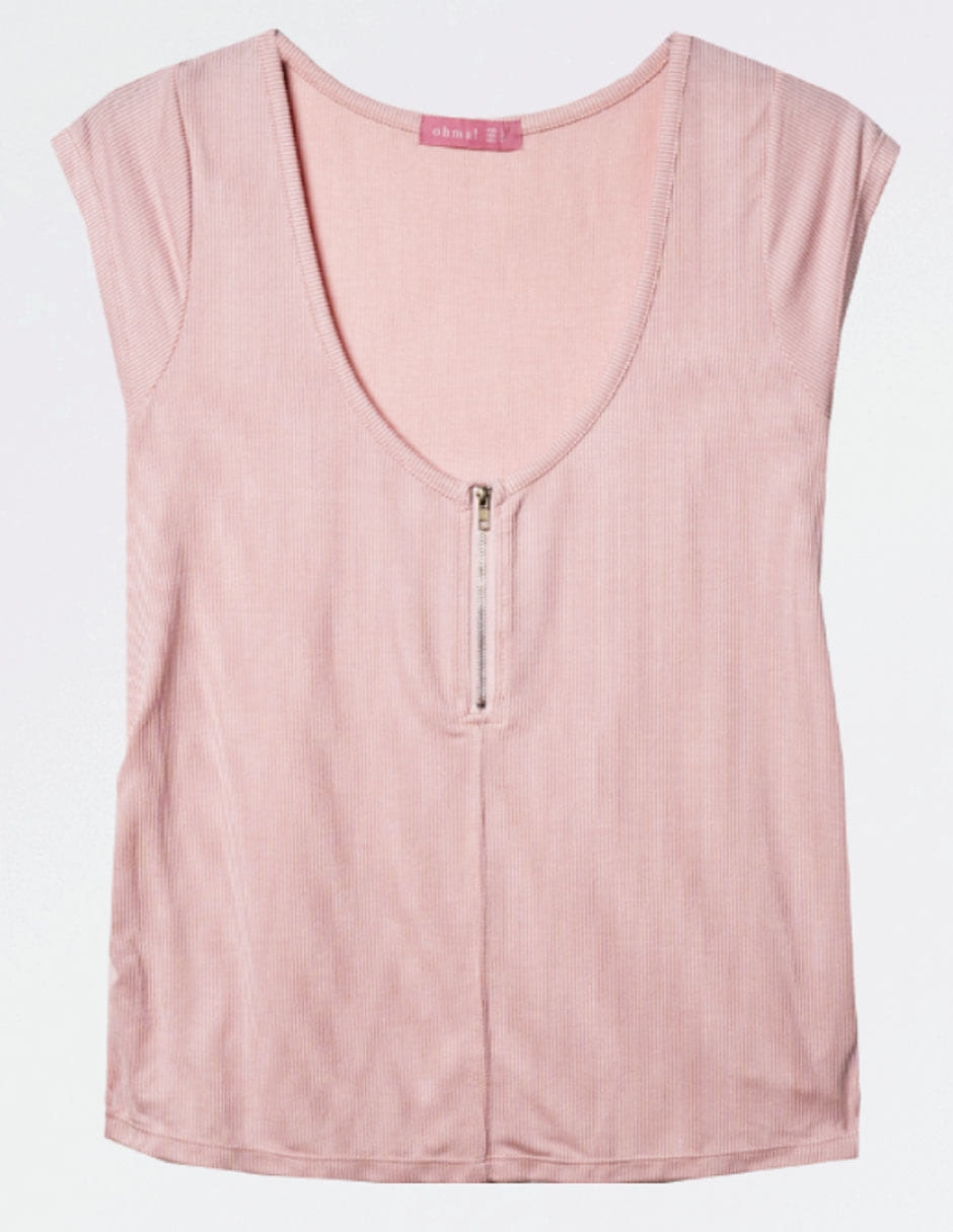 Playera maternidad manga corta cuello v 7
