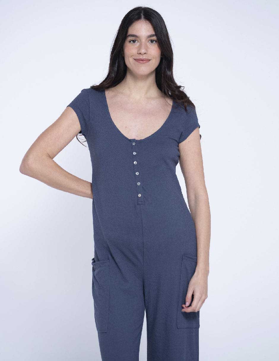 Jumpsuit maternidad loungewear estampado liso 4
