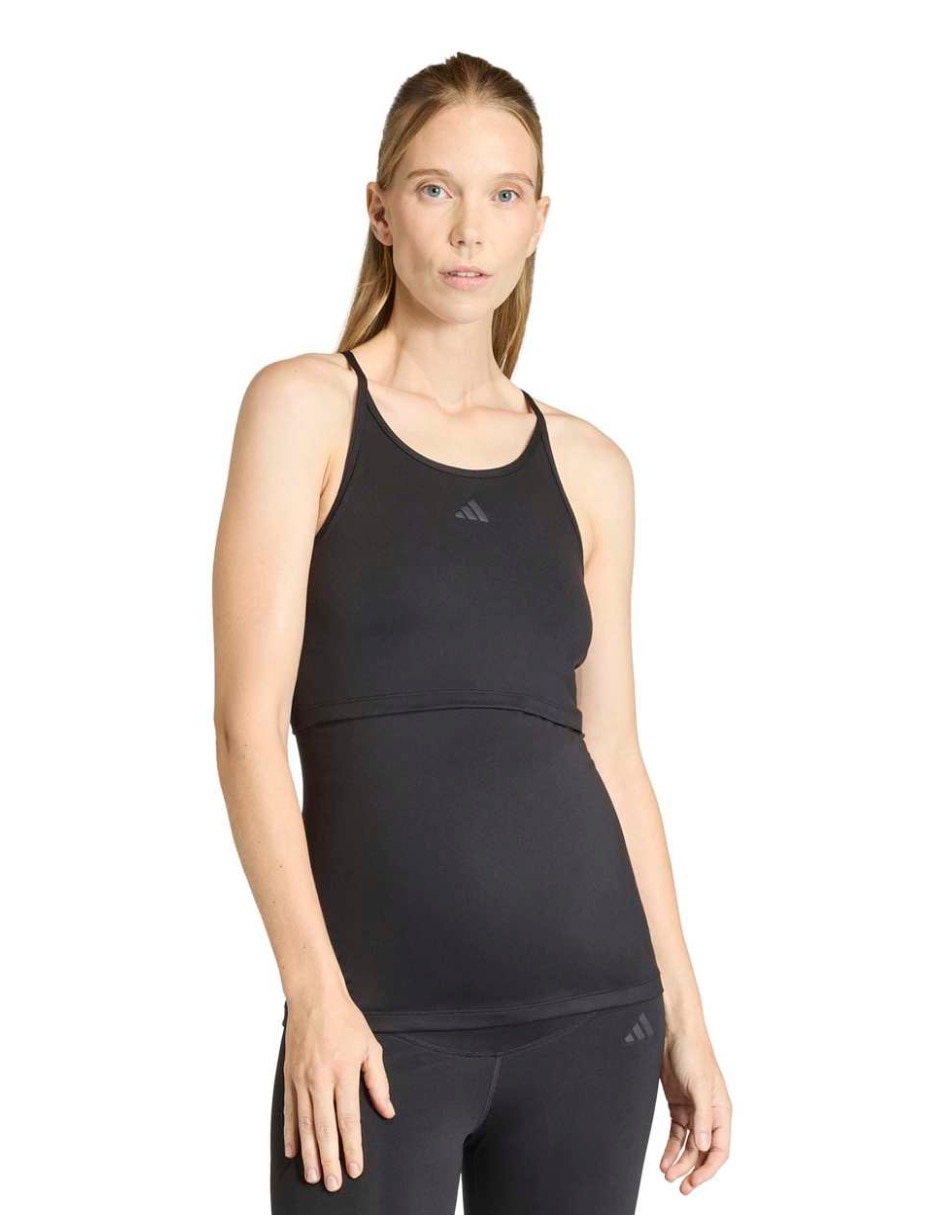 Playera maternidad sin manga Motion cuello redondo