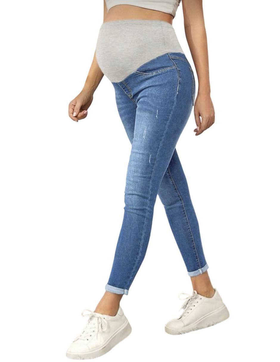 Jeans maternidad skinny corte cintura 5