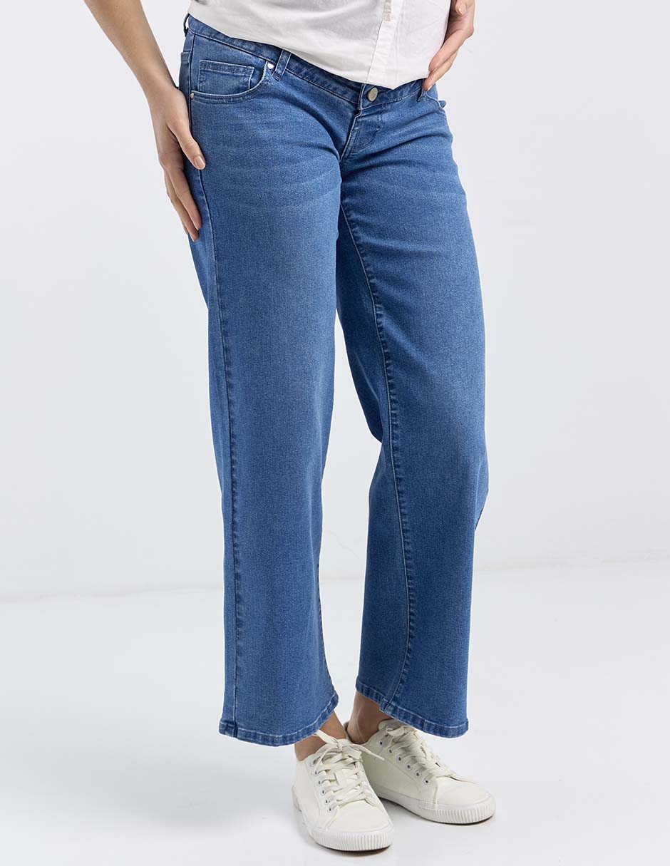 Jeans de maternidad straight cintura alta