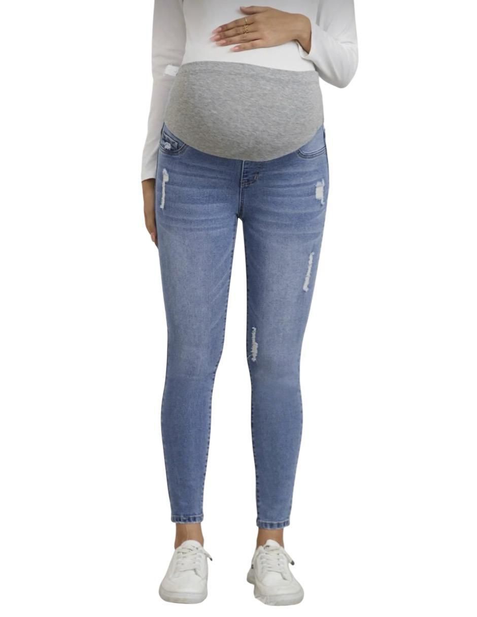 Jeans maternidad skinny corte cintura 2