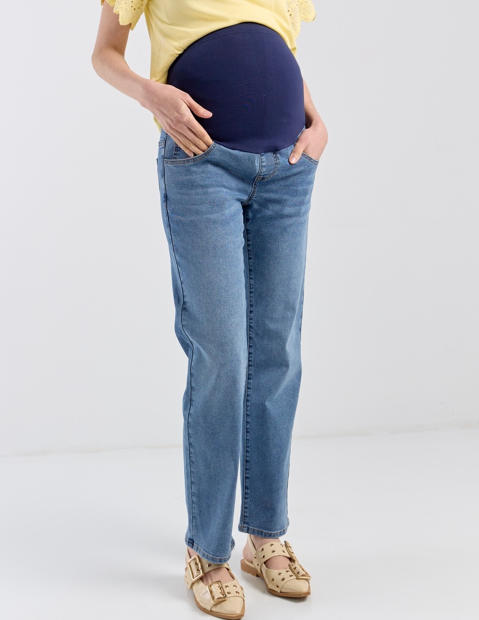 Jeans maternidad straight a la cadera