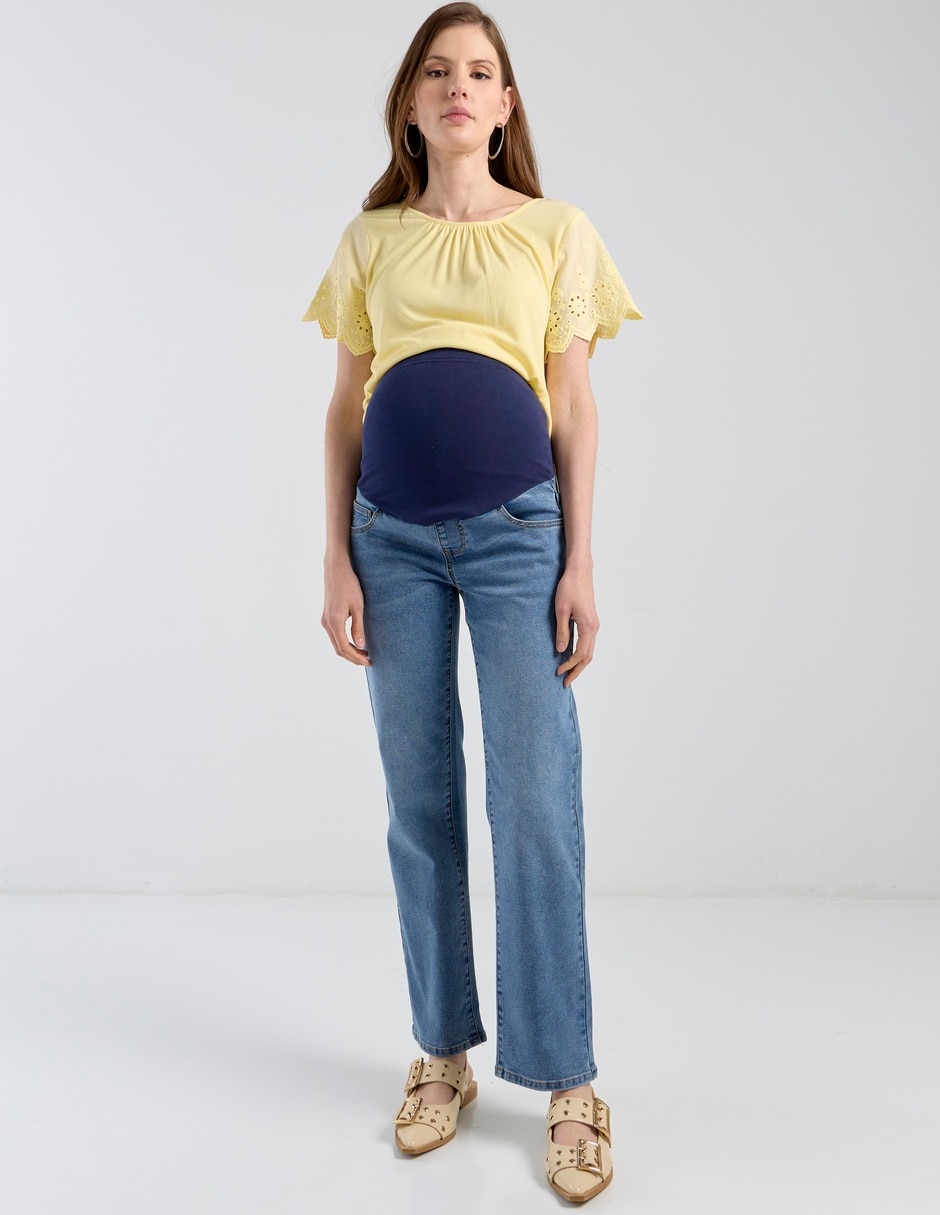 Jeans maternidad straight a la cadera 2