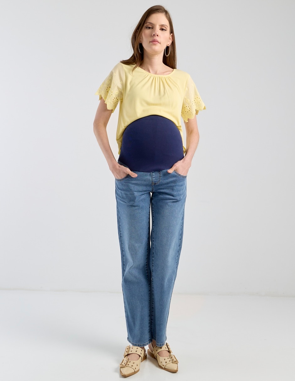 Jeans maternidad straight a la cadera 3