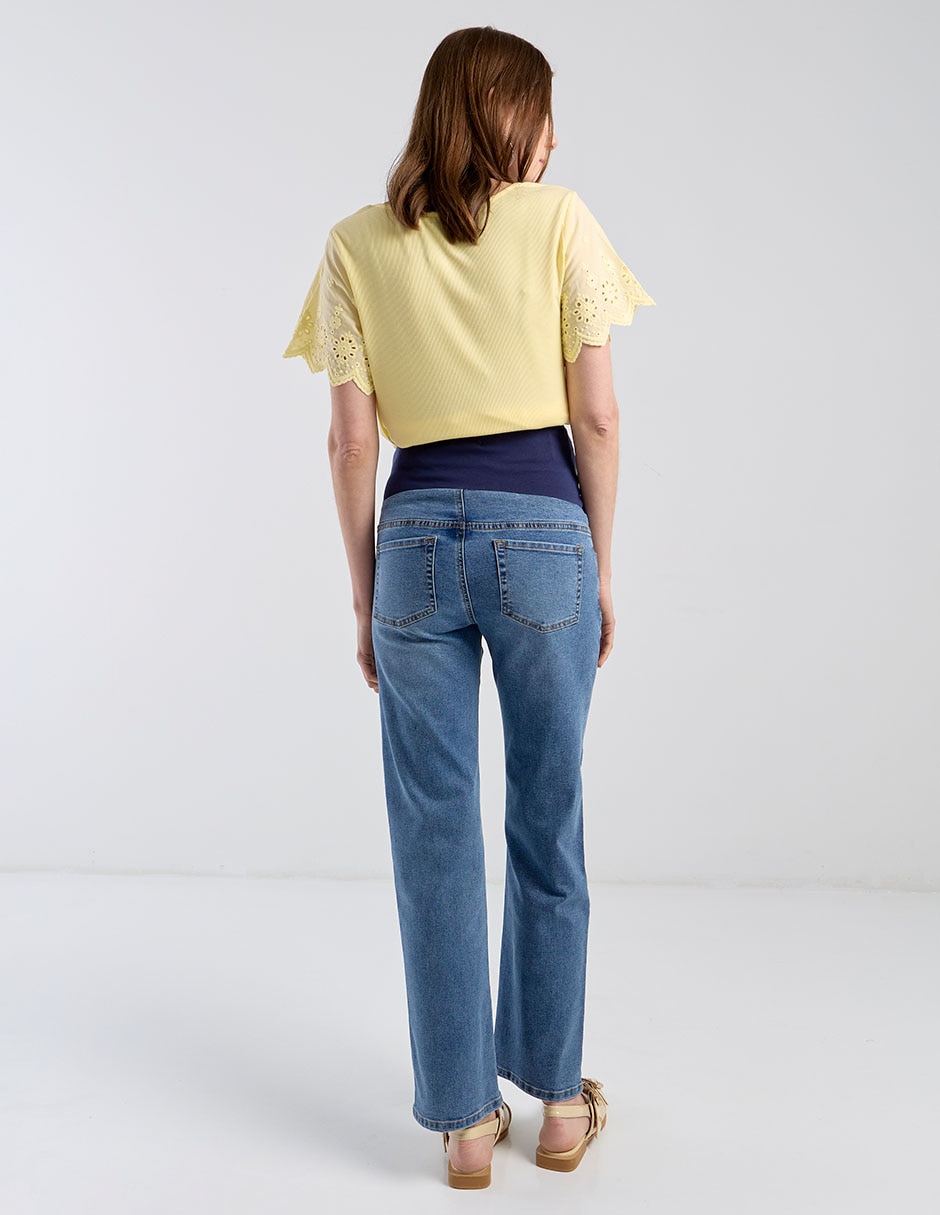 Jeans maternidad straight a la cadera 6