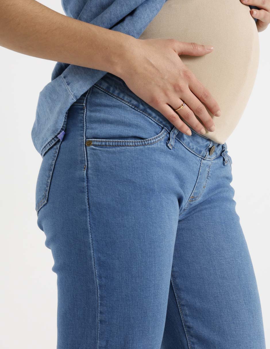 Jeans maternidad slim corte cintura alta 4