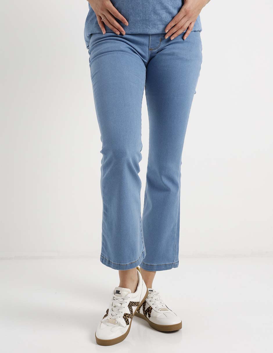 Jeans maternidad campana corte cintura