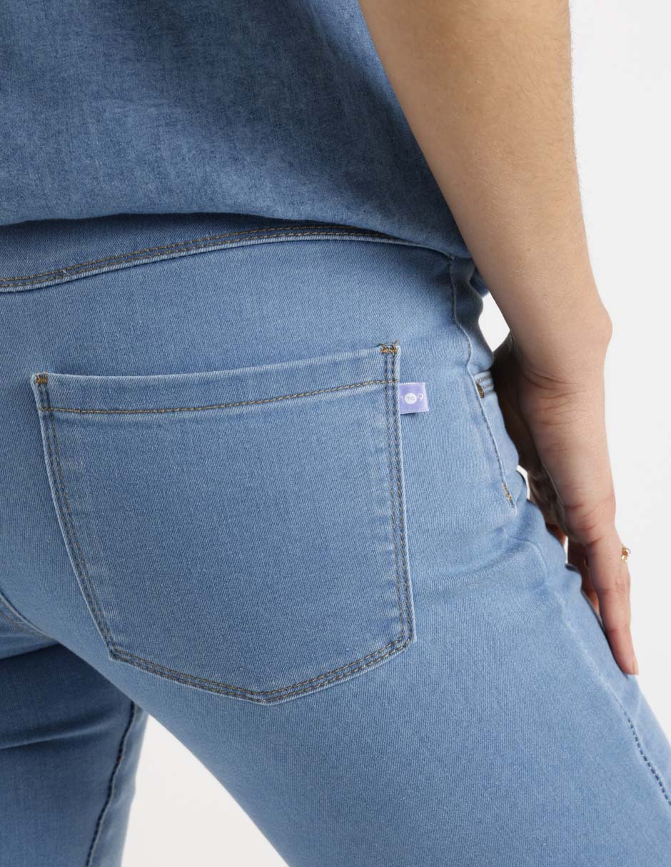 Jeans maternidad campana corte cintura 5