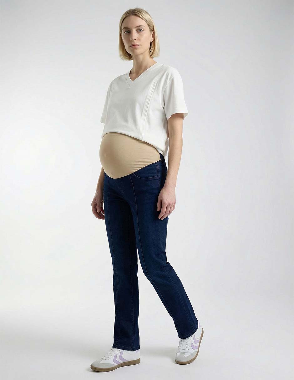 Jeans maternidad slim corte cintura 3