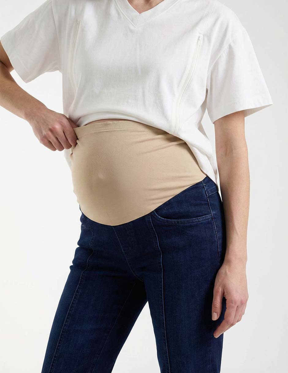 Jeans maternidad slim corte cintura 4