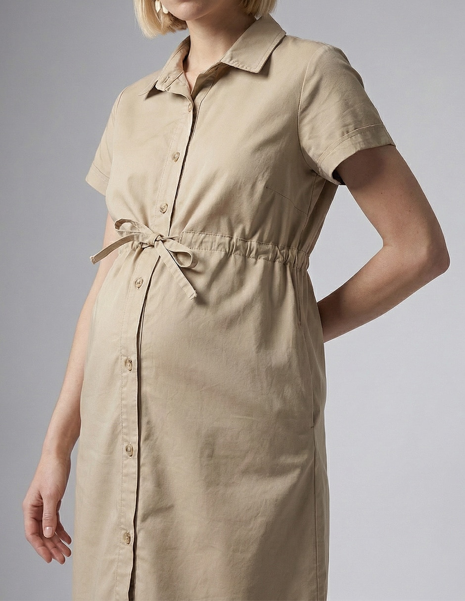 Vestido maternidad rodilla casual 9